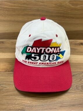 Vintage Daytona 500 Baseball Hat - White and Red